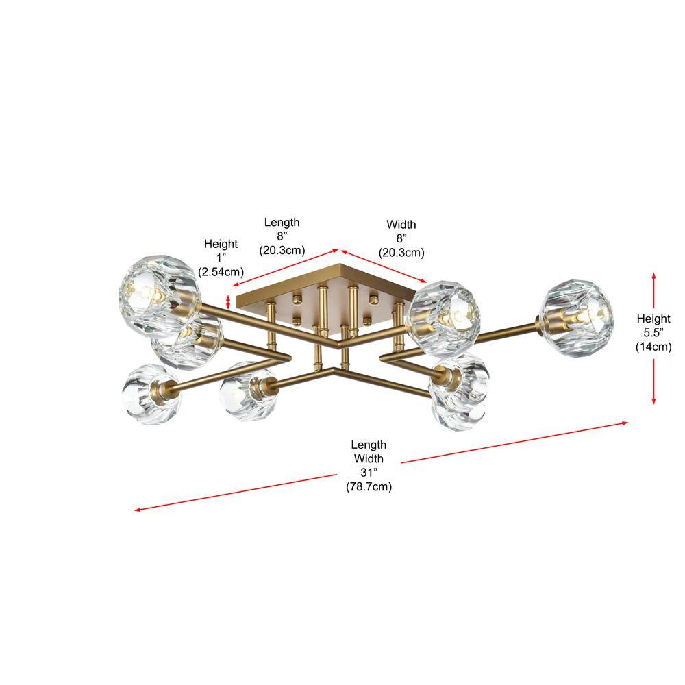 Length 8" (20.3cm)  
Height 1" (2.54cm)  
Width 8" (20.3cm)  
Height 5.5" (14cm)  
Length Width 31" (78.7cm)