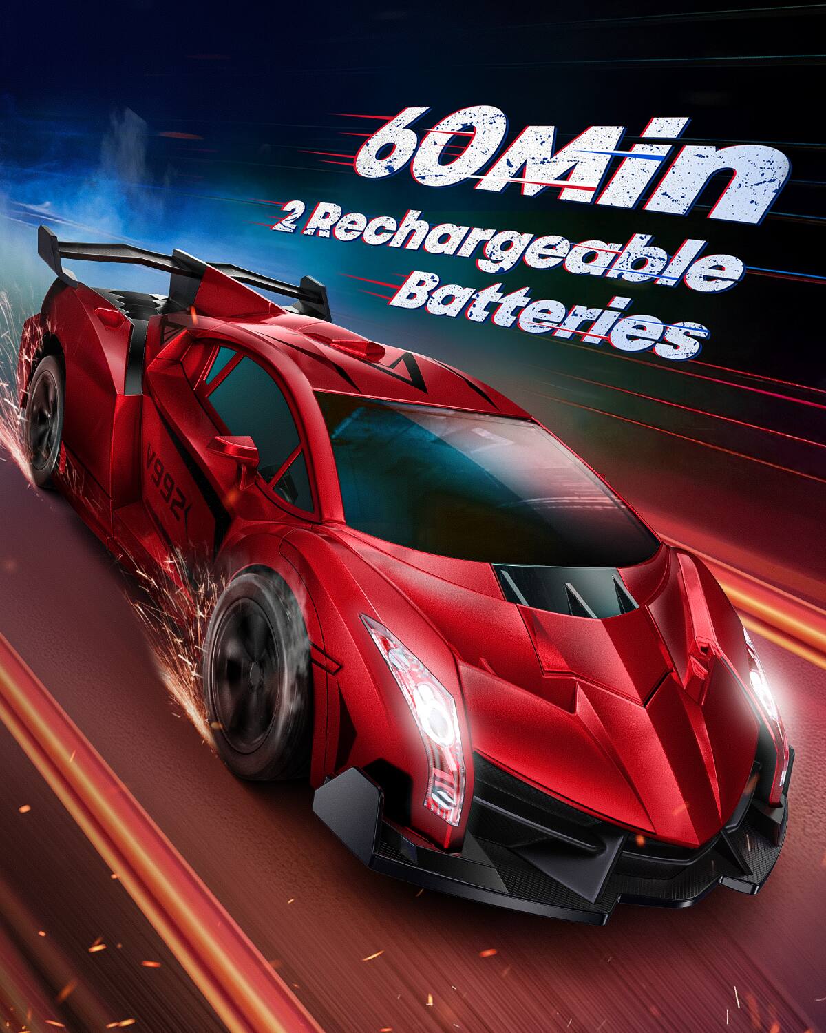 60 Min  
2 Rechargeable Batteries  
V992