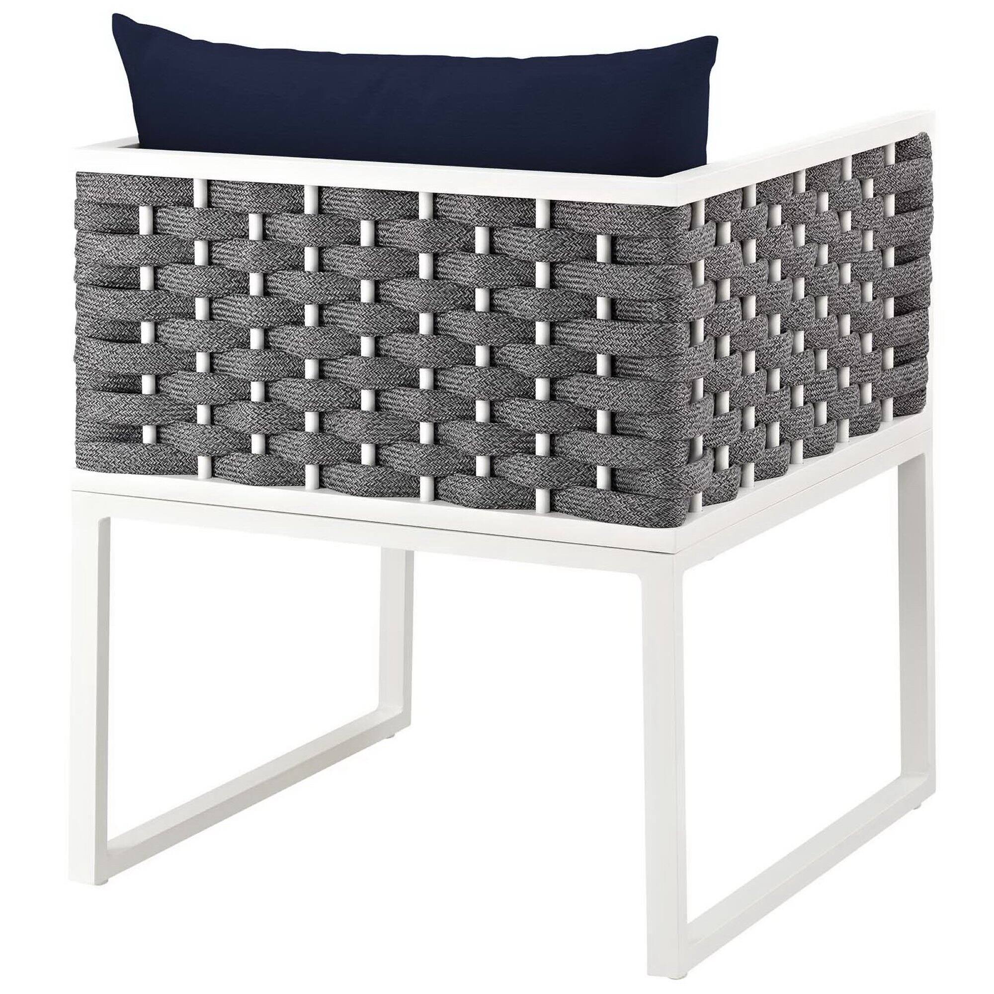 Alt View 1. Modway - Stance Outdoor Patio Aluminum Dining Armchair by Modway - White Navy.
