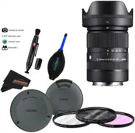 Sigma - 18-50mm f2.8 DC DN Contemporary Lens for Sony E Bundle - Black