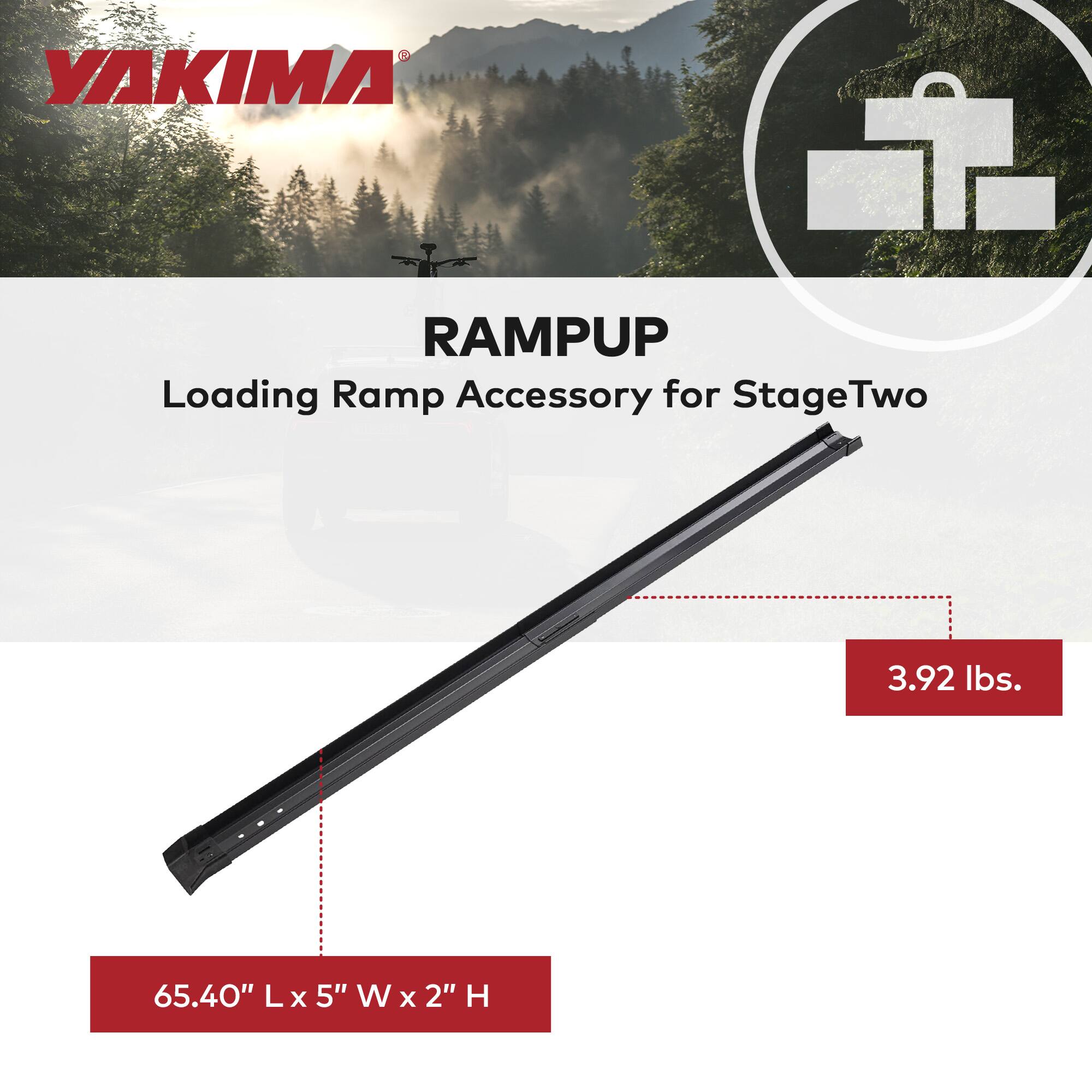 YAKIMA RAMPUP  
Loading Ramp Accessory for StageTwo  

3.92 lbs.  
65.40" L x 5" W x 2" H