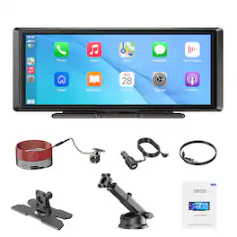 ESSGOO - Portable 8.1″ Touchscreen with Apple CarPlay, Android Auto Bluetooth 5.3 & Backup Camera