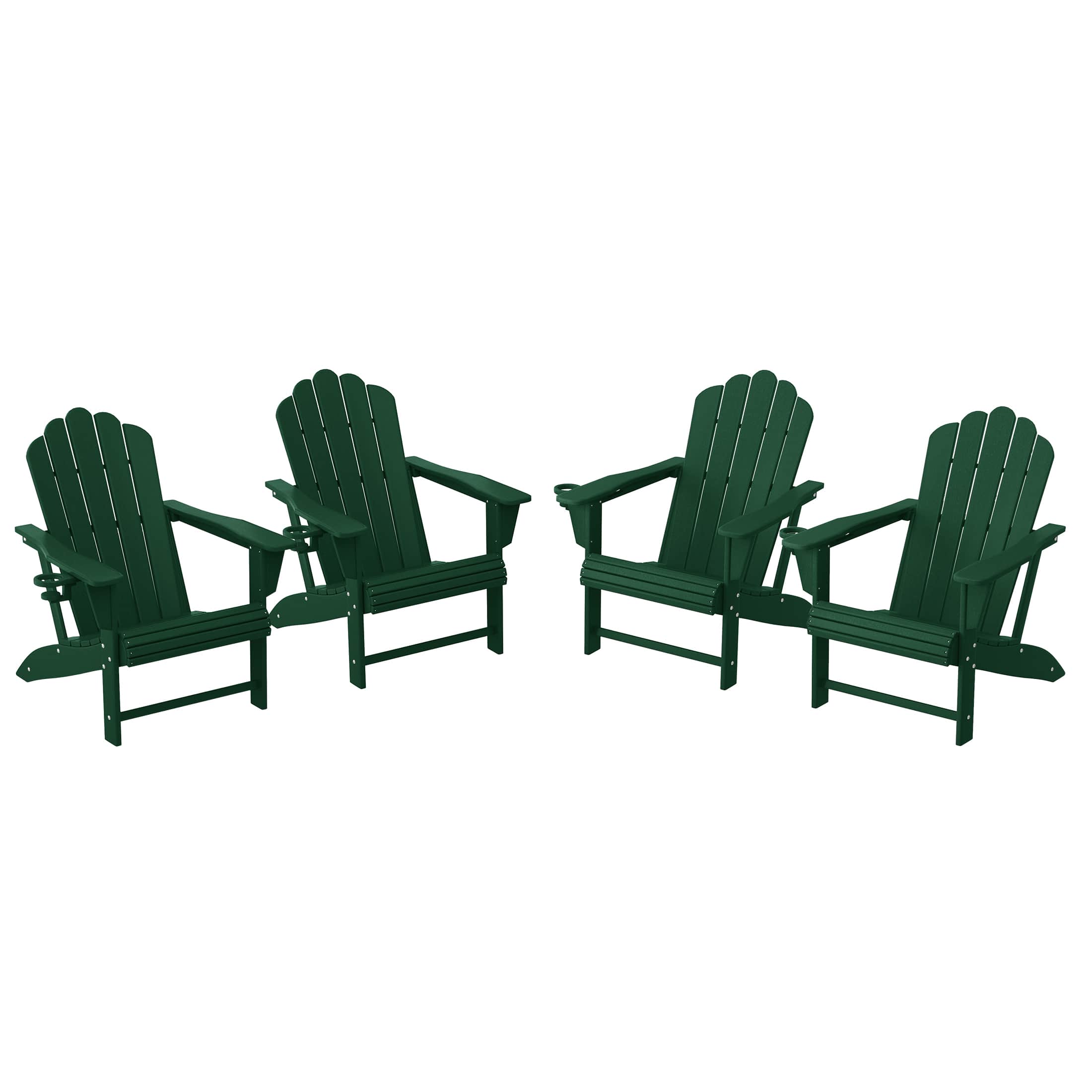 WestinTrends - Highland Outdoor Patio HDPE Adirondack Chairs With Cup Holders (Set of 4) - Dark Green price history on PriceWatchPro