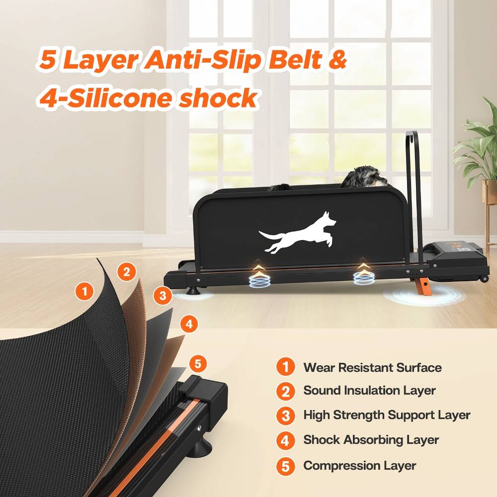 5 Layer Anti-Slip Belt & 4-Silicone shock

1. Wear Resistant Surface
2. Sound Insulation Layer
3. High Strength Support Layer
4. Shock Absorbing Layer
5. Compression Layer