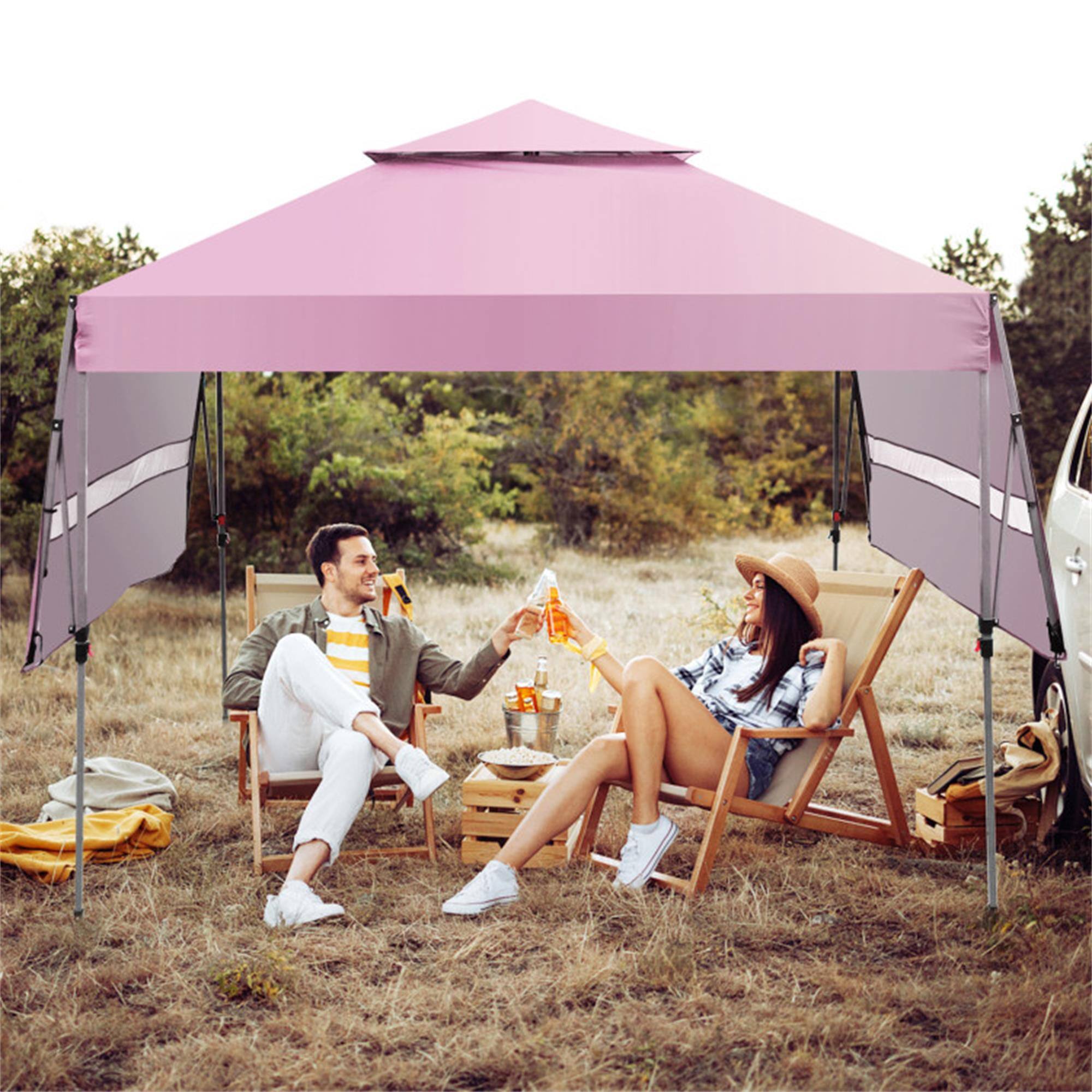 Alt View 2. Boyel Living - Pink Inst Popup Canopy Tent 120-in W x 211-in D x 84-in H - Pink.