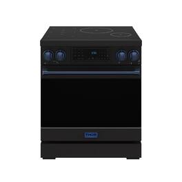 Gordon Ramsay Series by Thor Kitchen 4.8 Cu. Ft Freestanding Induction Range with Navy Blue Hardware - Matte Black