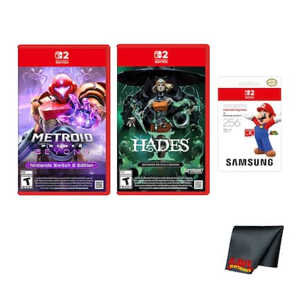 D2 SWITCH
0D2 CINTENES SWITCH 1D 02
FaIEN METROID PRIME 4 .E P BEYOND Nintendo Switch 2 Edition
iaUR ISIN d dhe S
- a &
- T ml Uegrale aadd d adkda - u -
Akas .
a Nk
&
. - ad Suns
+ - & - Sbe a -ands - sport Ps - - TSRB MA oto - - -p HADES NINTENDO SWITCH 2 EDITION SUPERGIANT
- ATON wide -- Sns St pa - -
Lto - - - aNs de - s Fa -
l . -p - T
Sat D - & -
- - - Laiton t d maun
a - - - - - - ESRB nig sim -tan - Nuto iopad
- - -oe - - microSD Express - - Sot 1 256 OU AN - . +
SAMSUNG KAVE ELECTRONICS - T (Teen 13+)