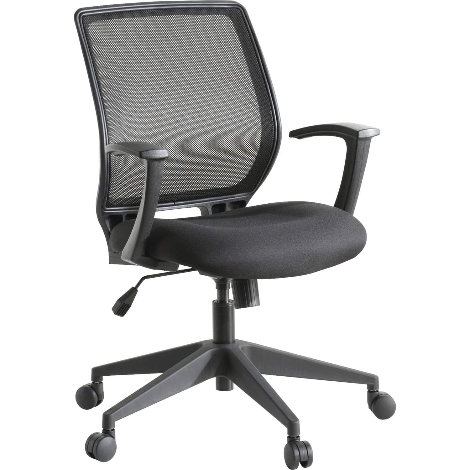 Lorell - Executive Mid-back Work Chair - Seat Color - 5-star Base - 1 Each - Black