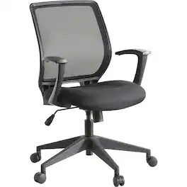 Lorell - Executive Mid-back Work Chair - Seat Color - 5-star Base - 1 Each - Black