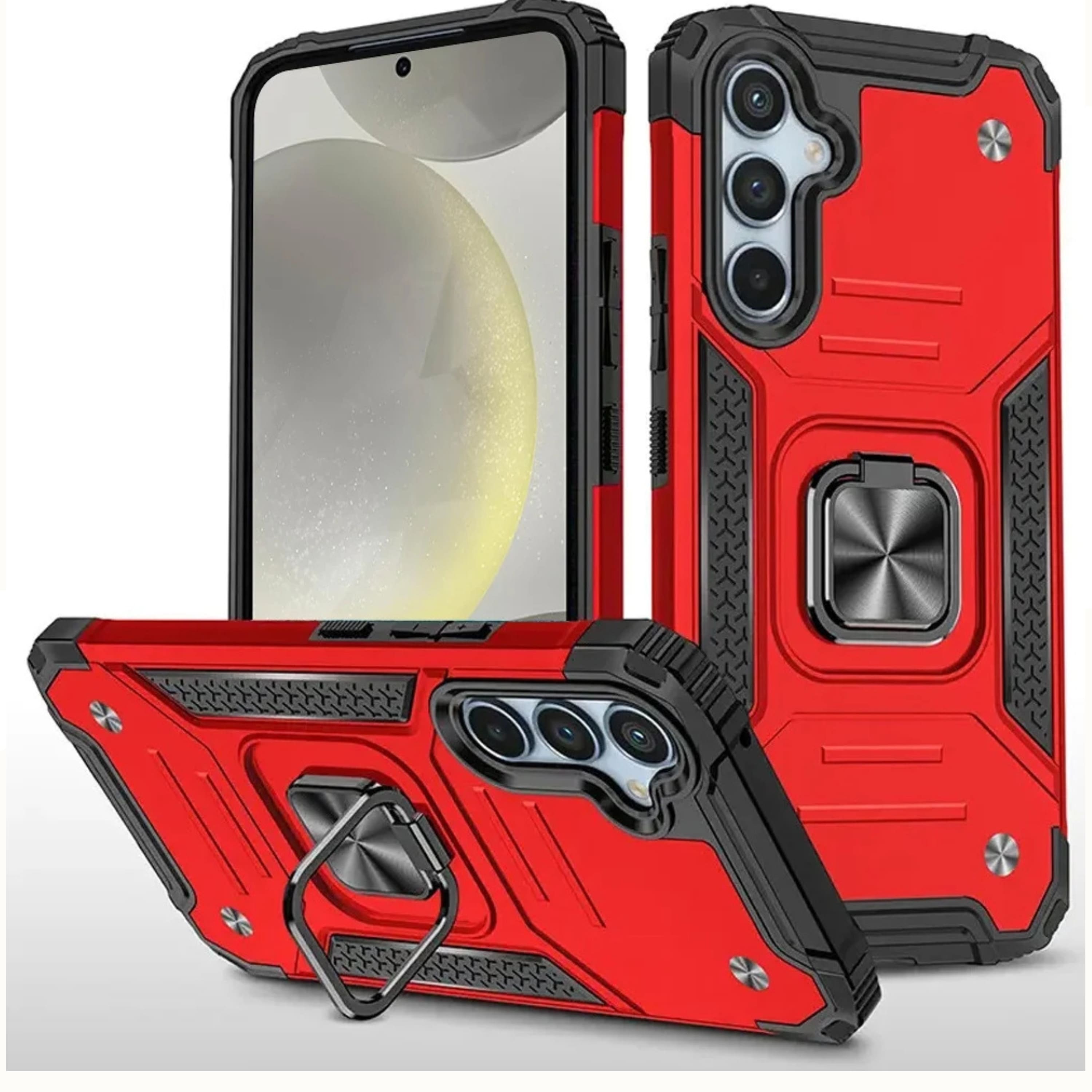Kitcheniva - Magnetic Kickstand Shockproof Case With Tempered Glass For Samsung S25 Plus S24 Plus - Red price history on PriceWatchPro