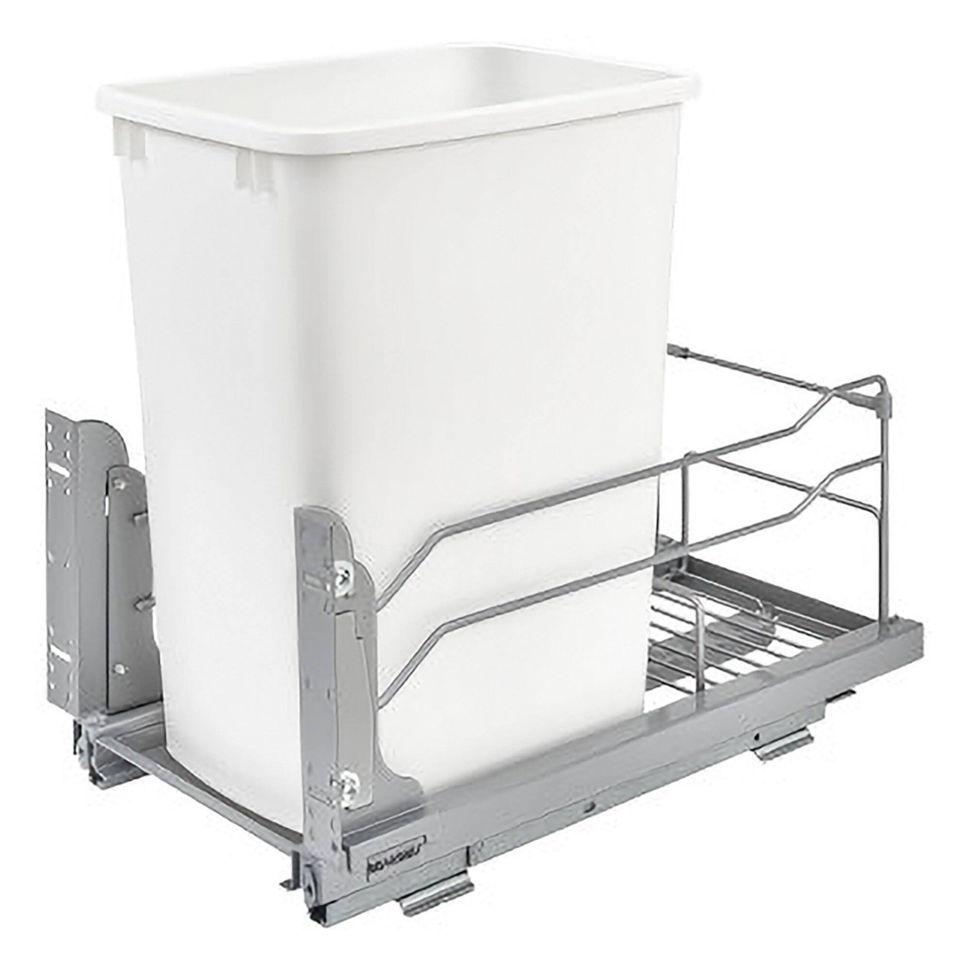 Rev-A-Shelf - Pullout Kitchen Trash Can 35 qt. with Soft-close, 53WC-1535SCDM-111 - White