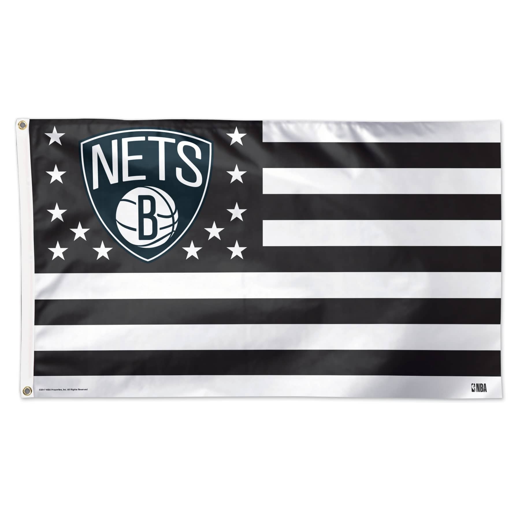 WinCraft - Brooklyn Nets 3' x 5' Single-Sided Deluxe Patriotic Stars & Stripes Flag - Multicolor