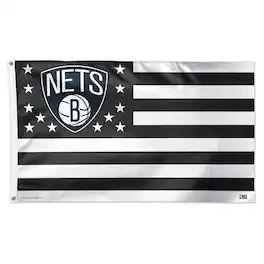WinCraft - Brooklyn Nets 3' x 5' Single-Sided Deluxe Patriotic Stars & Stripes Flag - Multicolor