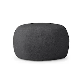 Jaxx - Ellis Ottoman Shearling Faux-Lamb Plush Pouf for Modern Interior Design, Large - Mineral Green