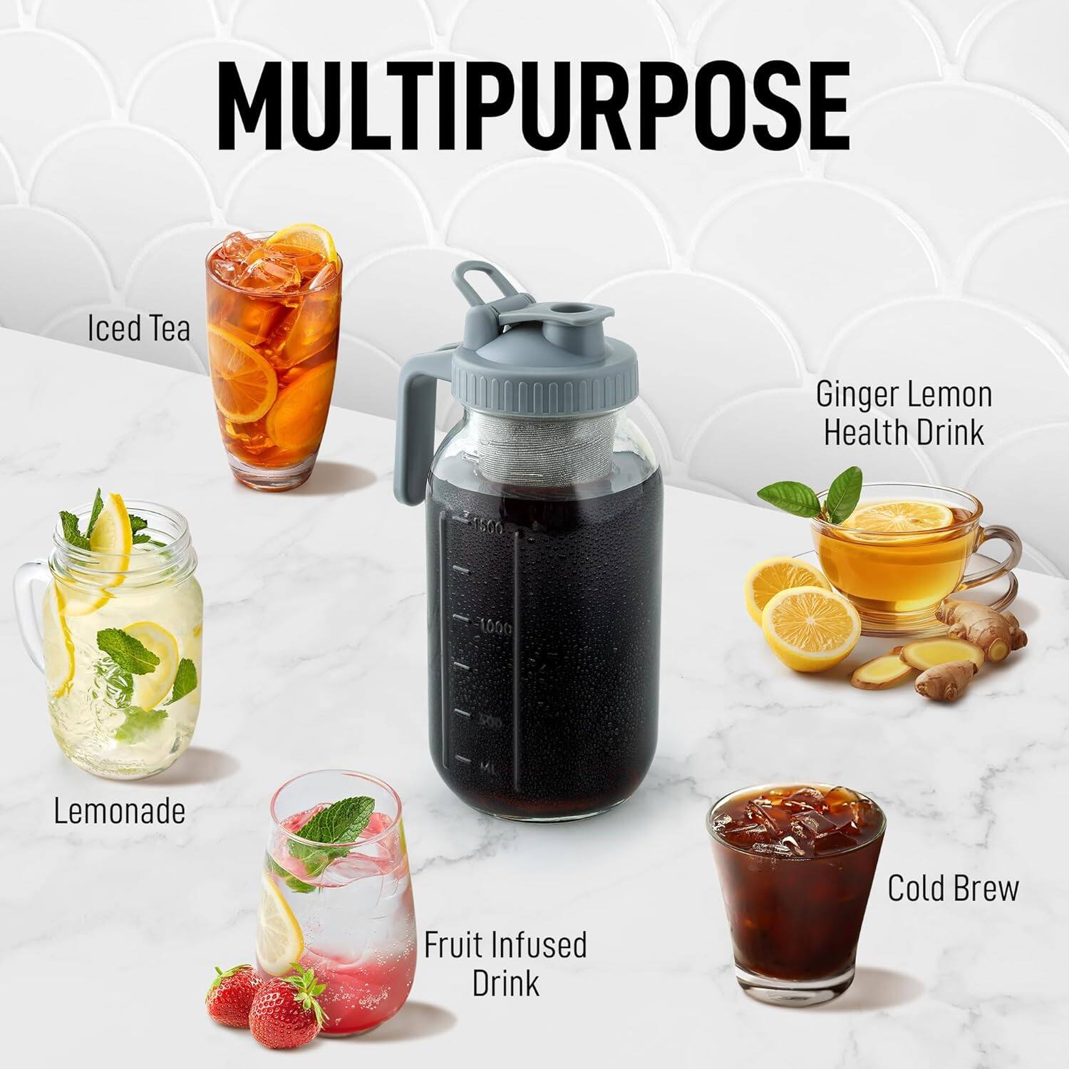 MULTIPURPOSE

- Iced Tea
- Lemonade
- Fruit Infused Drink
- Ginger Lemon Health Drink
- Cold Brew
