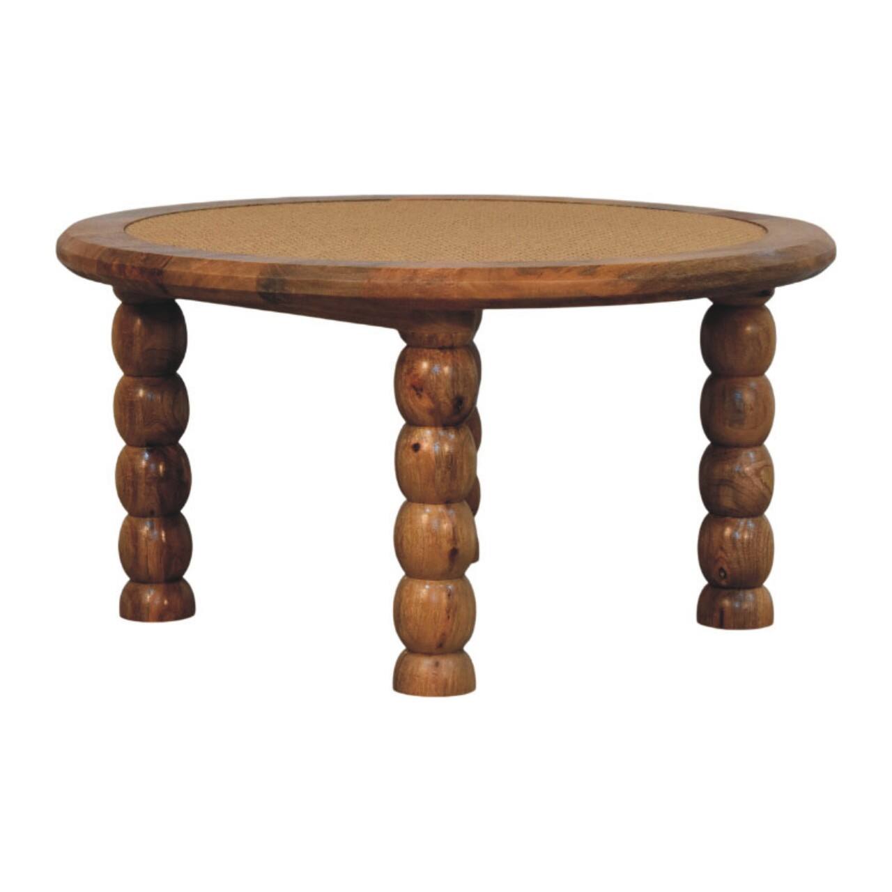Back. Artisan Furniture - Artisan Furniture Solid Wood Spindle Rattan Coffee Table, Brown - Brown.