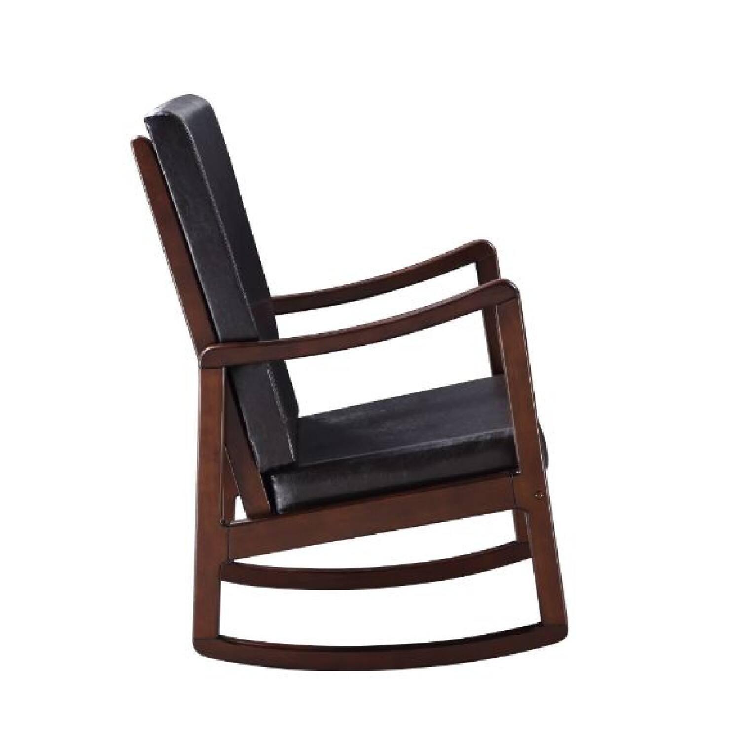 Alt View 3. Manhattan Lane - Rocking Chair with Leatherette Seating and Wooden Frame - Black.