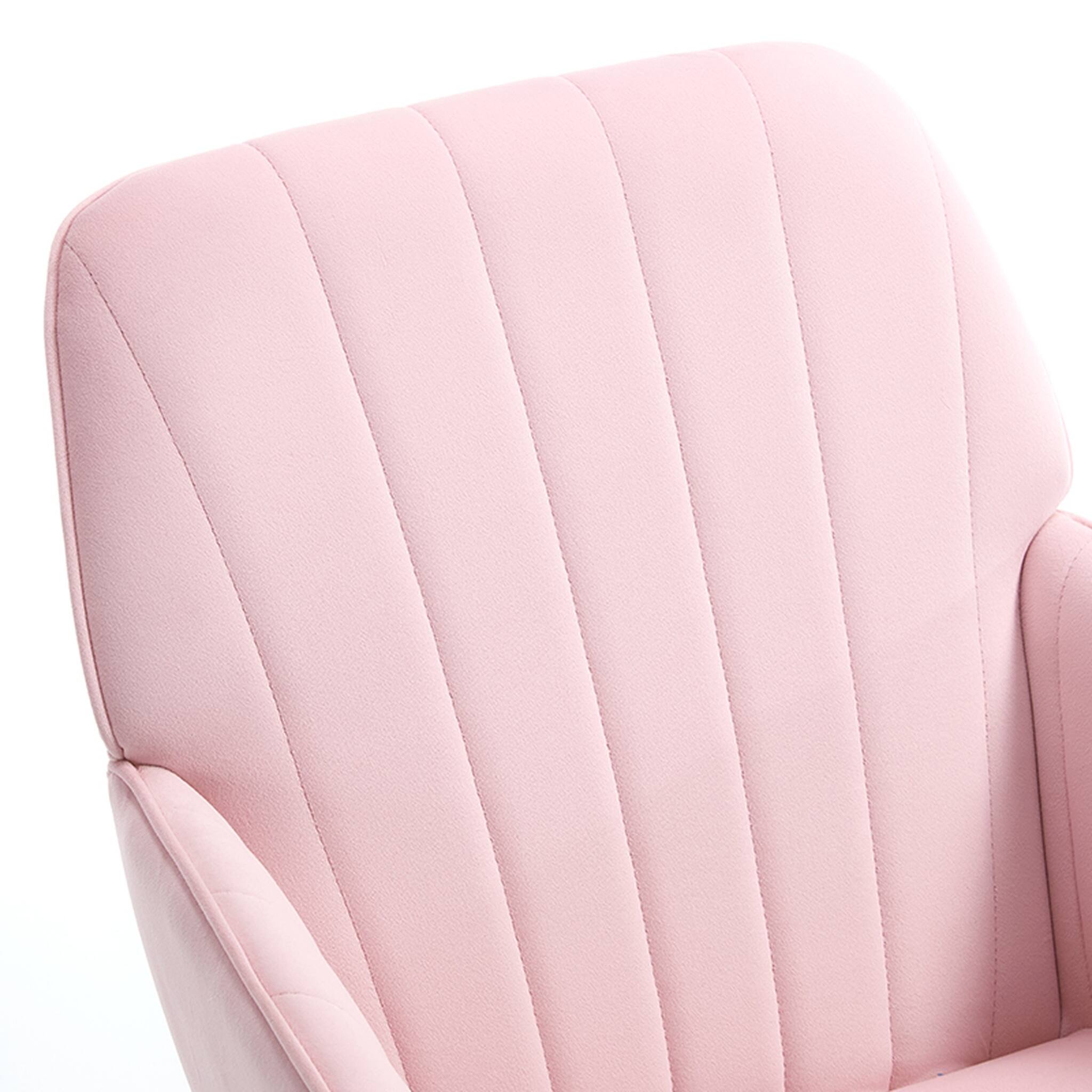 Alt View 8. Forest'nSky - Gold Metal Adjustable Office Chair with Ergonomic Swivel Chair, Backrest Seat,Baby Pink - Baby Pink.