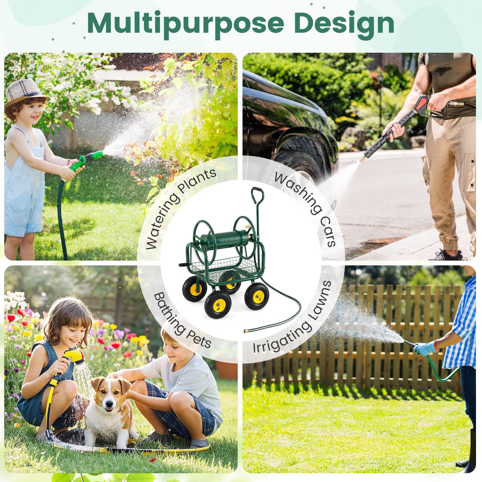 Multipurpose Design  
- Watering Plants  
- Washing Cars  
- Bathing Pets  
- Irrigating Lawns