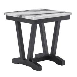 Global Furniture USA - T1319 Blk/Wht End Table - Black,White