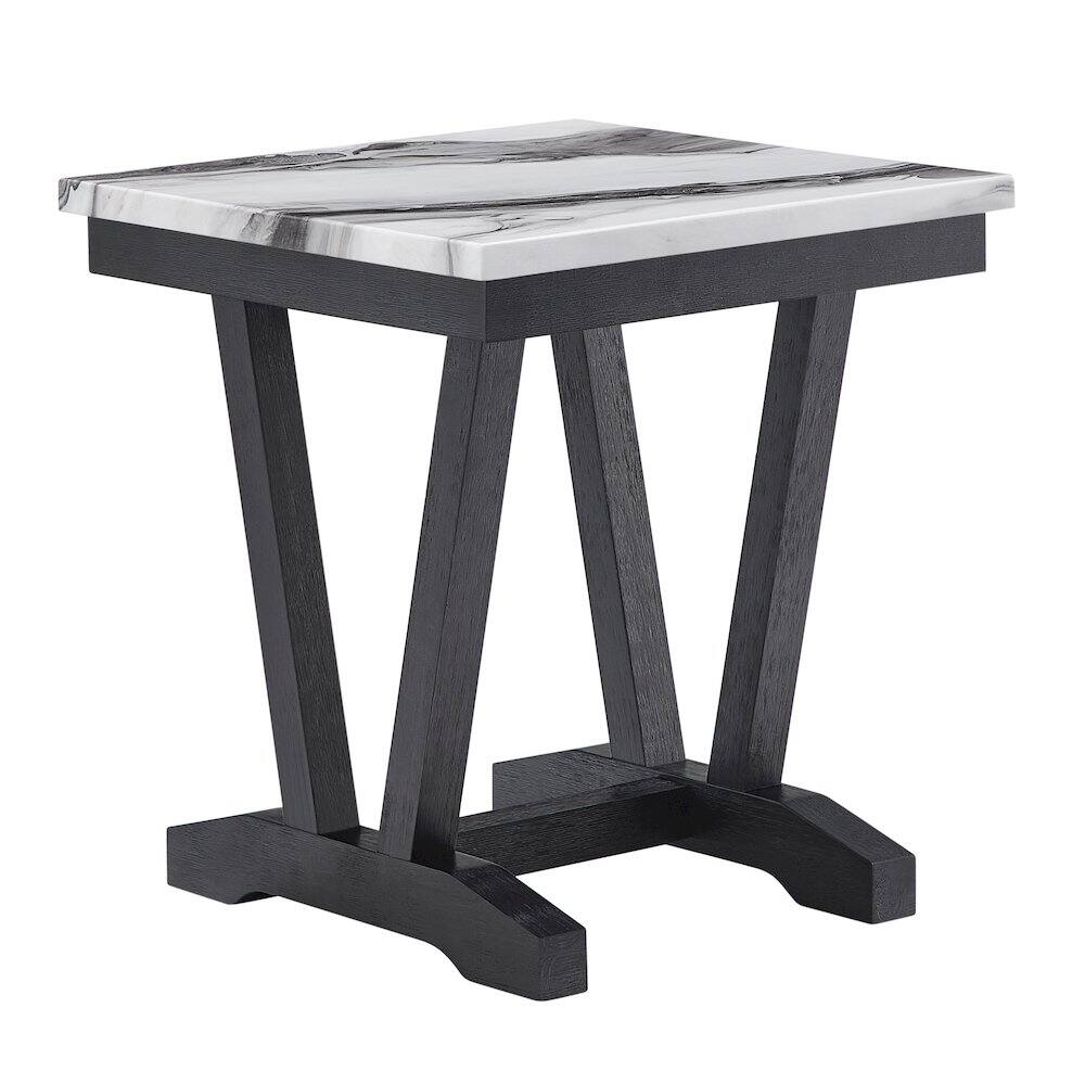 Front. Global Furniture USA - T1319 Blk/Wht End Table - Black,White.