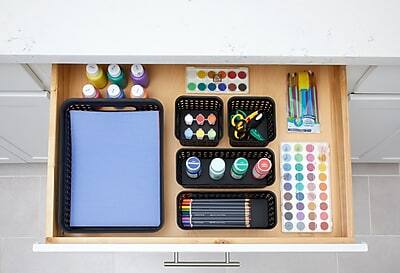 Alt View 3. Advantus - Advantus Plastic Weave Bins, Black, 5/Pack (37530) - Black.