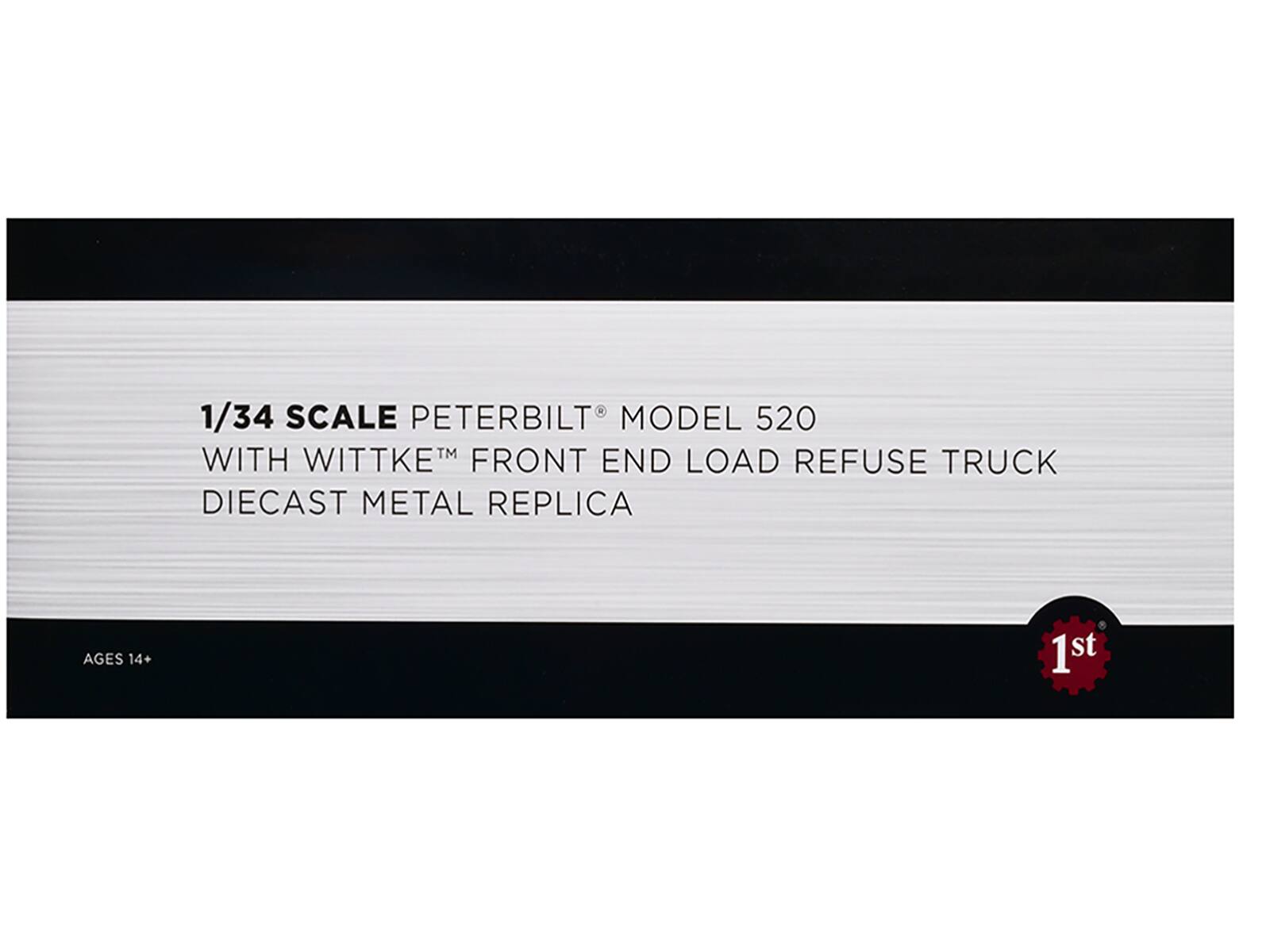 1/34 SCALE PETERBILT MODEL 520 WITH WITTKET FRONT END LOAD REFUSE TRUCK DIECAST METAL REPLICA AGES 14+ 1st