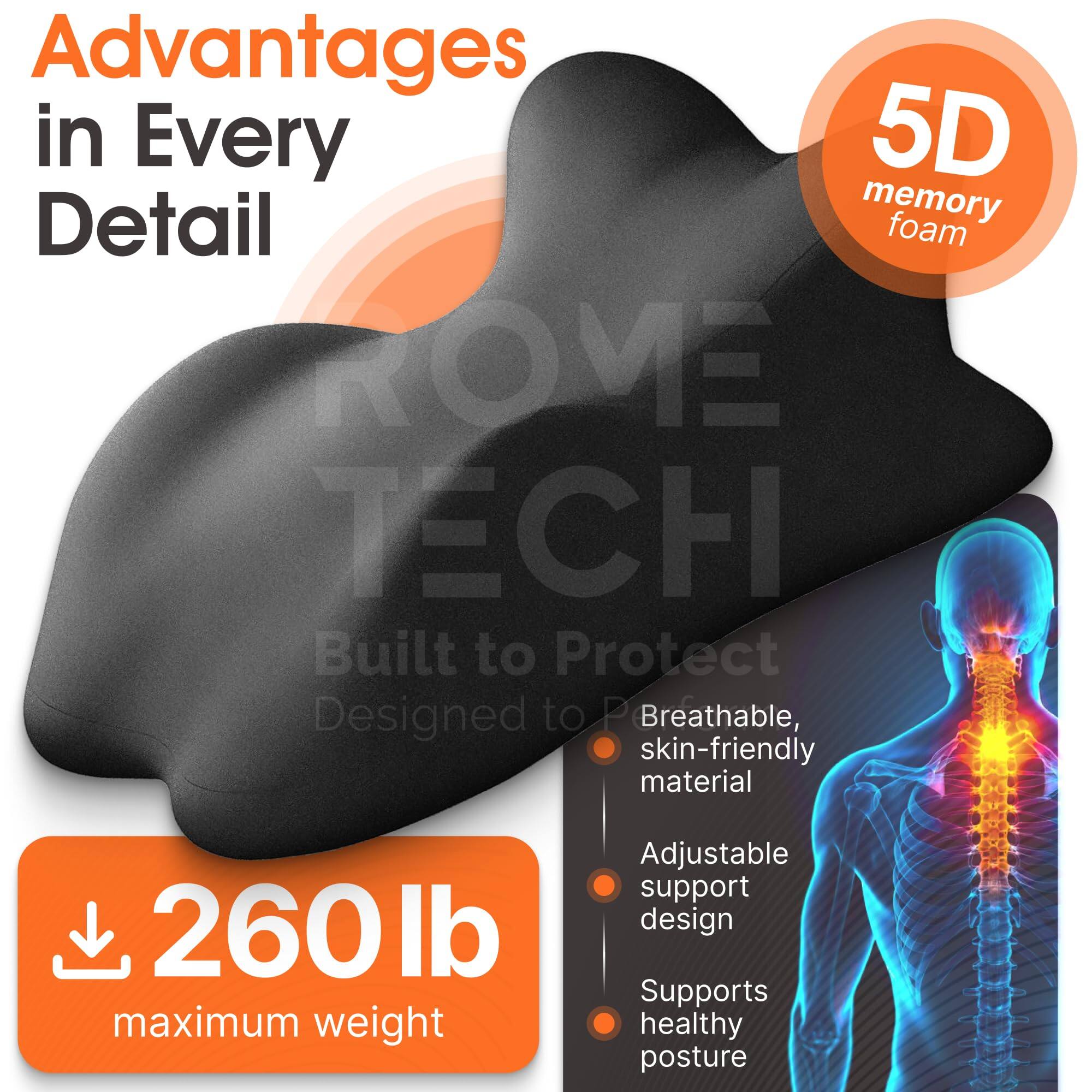 Advantages in Every Detail

5D memory foam

ROME TECH

Built to Protect
Designed to Protect

Breathable, skin-friendly material

Adjustable support design
Supports healthy posture

260 lb maximum weight