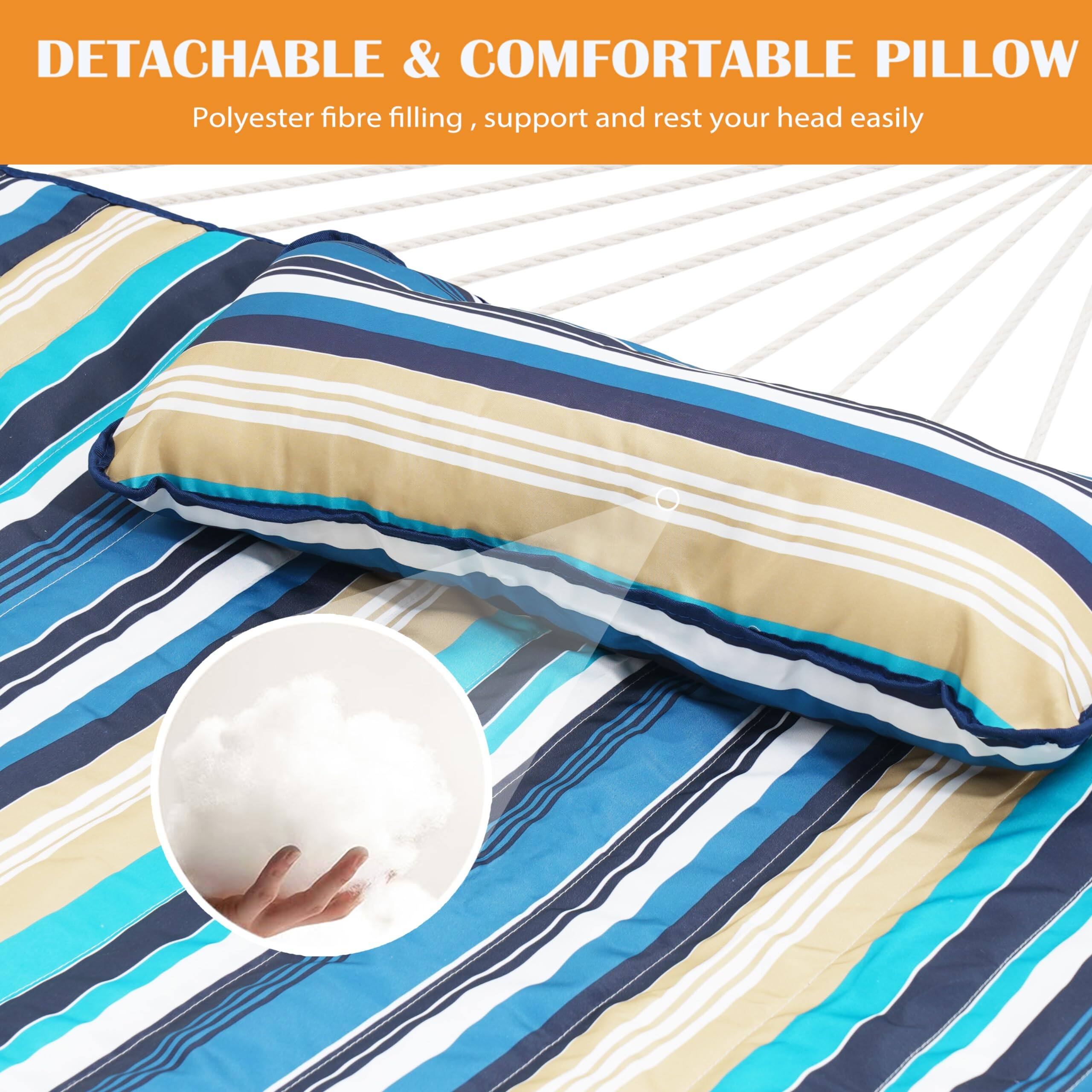 DETACHABLE & COMFORTABLE PILLOW  
Polyester fibre filling, support and rest your head easily