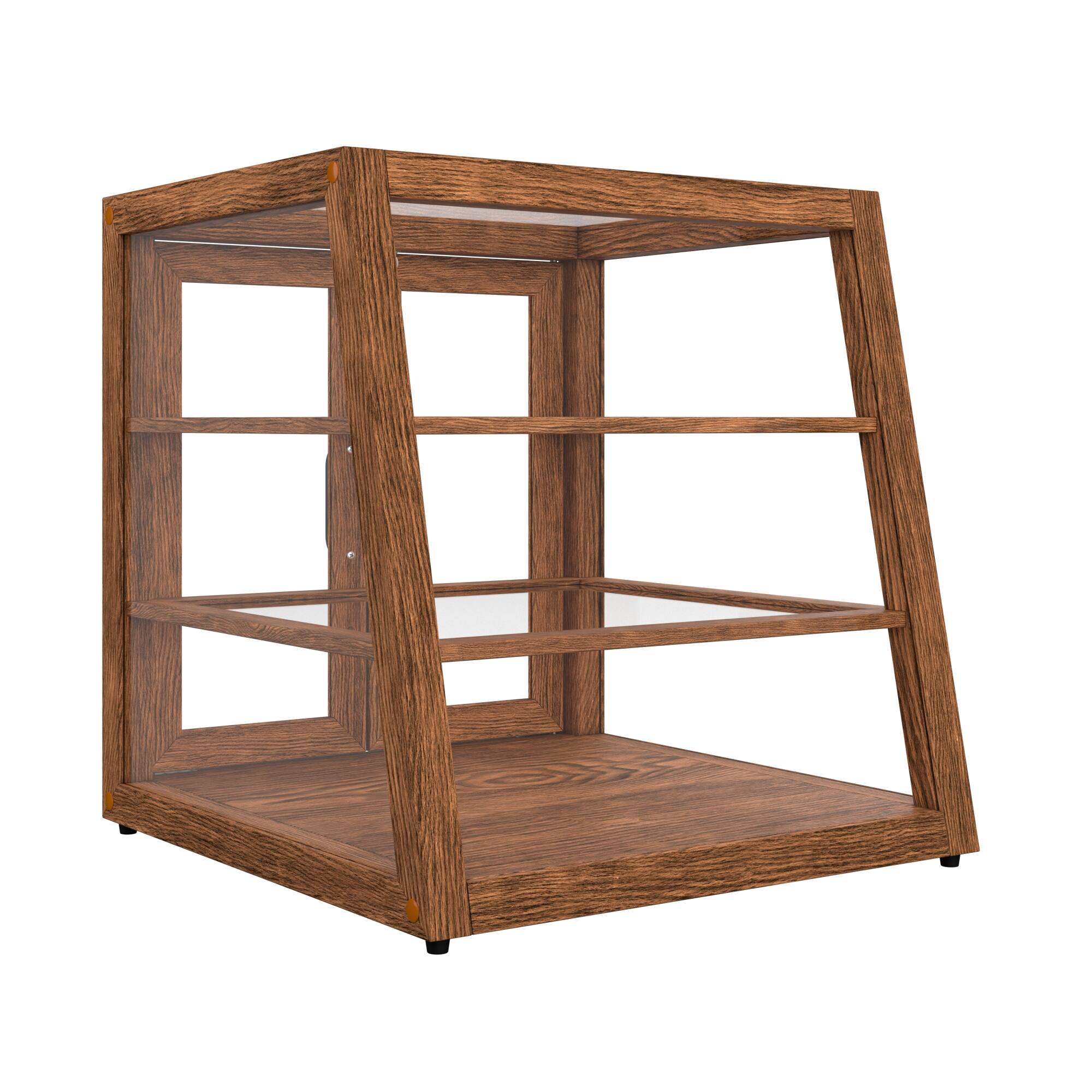 Alt View 6. Koolmore - 21 In. Artisan Dark Wooden Slanted Bakery Display Case 3.5 Cu. ft. (KM-BDW-21SLD) - Dark ash wood color.