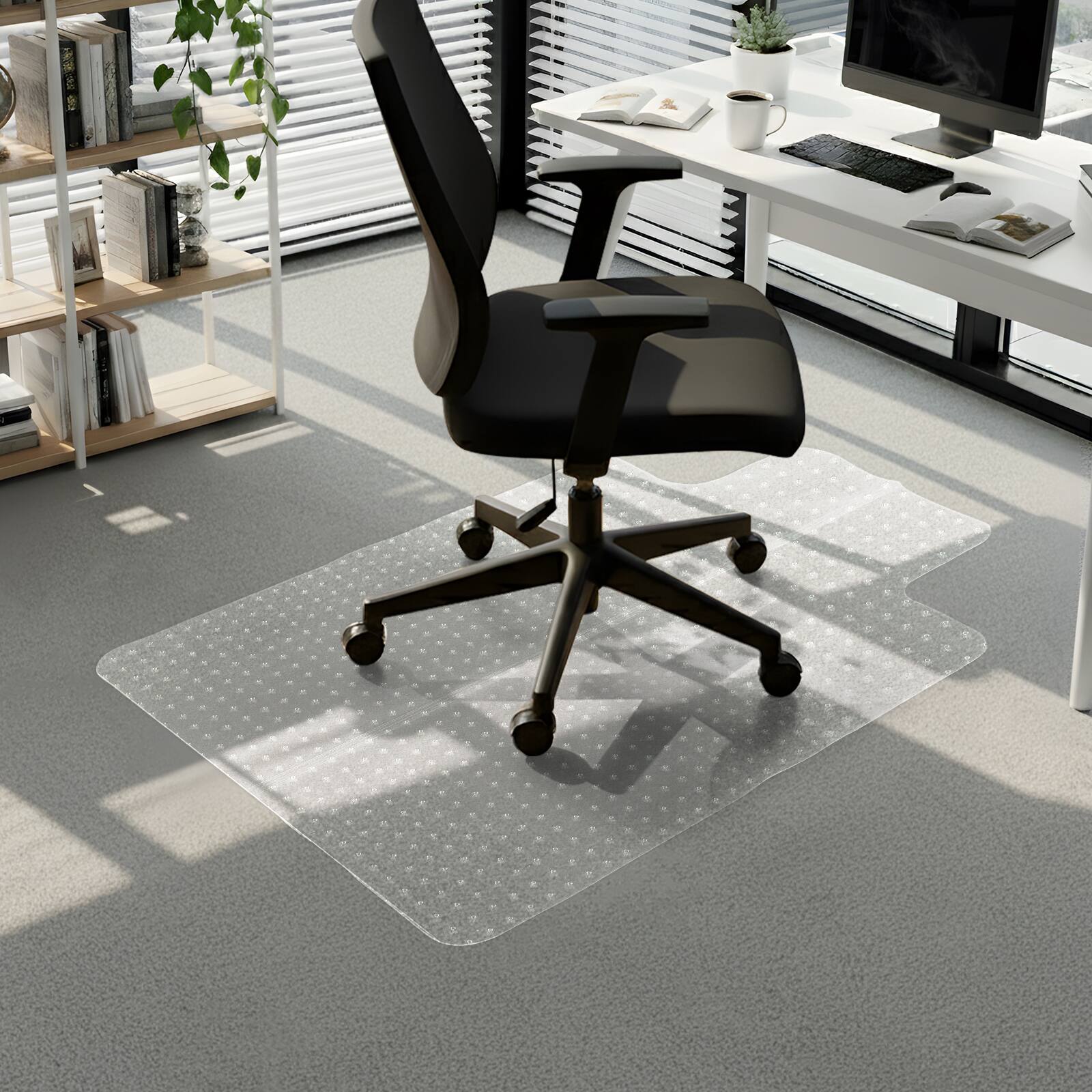 Alt View 8. Winado - 48"L x 36"W x 0.09"Th Frosted Chair Mat for Carpet, Anti-Slip PVC Floor Protection Mat for Office Rolling Desk Chair New - Clear.