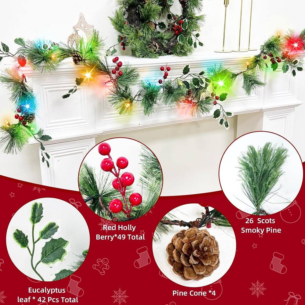 - Red Holly Berry * 49 Total
- Eucalyptus leaf * 42 Pcs Total
- 26 Scots Smoky Pine
- Pine Cone * 4