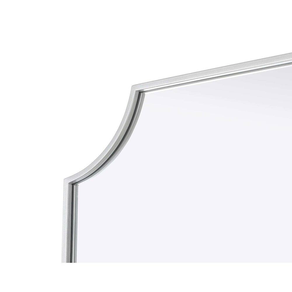 Back. Elegant Kitchen and Bath - Notched Metal Mirror 24x36 inch in Silver - Silver.