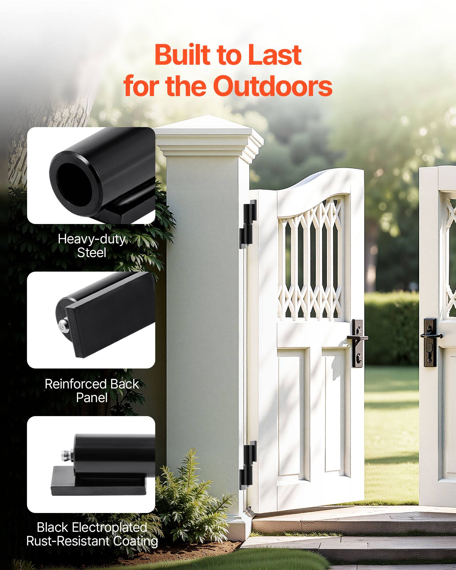 Built to Last for the Outdoors

Heavy-duty, Steel

Reinforced Back Panel

Black Electroplated Rust-Resistant Coating