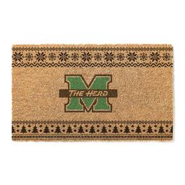 Jardine - Marshall Thundering Herd 18" x 30" Holiday Coir Doormat - Brown