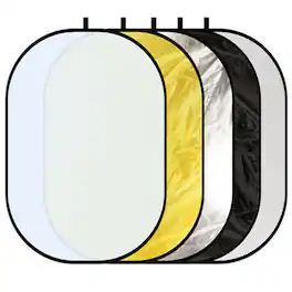 Glow - 5 In 1 Collapsible Reflector - Black, White, Zebra gold, Silver, Trans - 40" x 60"