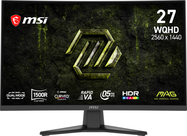 MSI - MAG 275CQDF X24 27" QHD Curved Rapid VA LED 240Hz 0.5ms Gaming Monitor with FreeSync Premium and HDR Ready (HDMI, DP) - Black