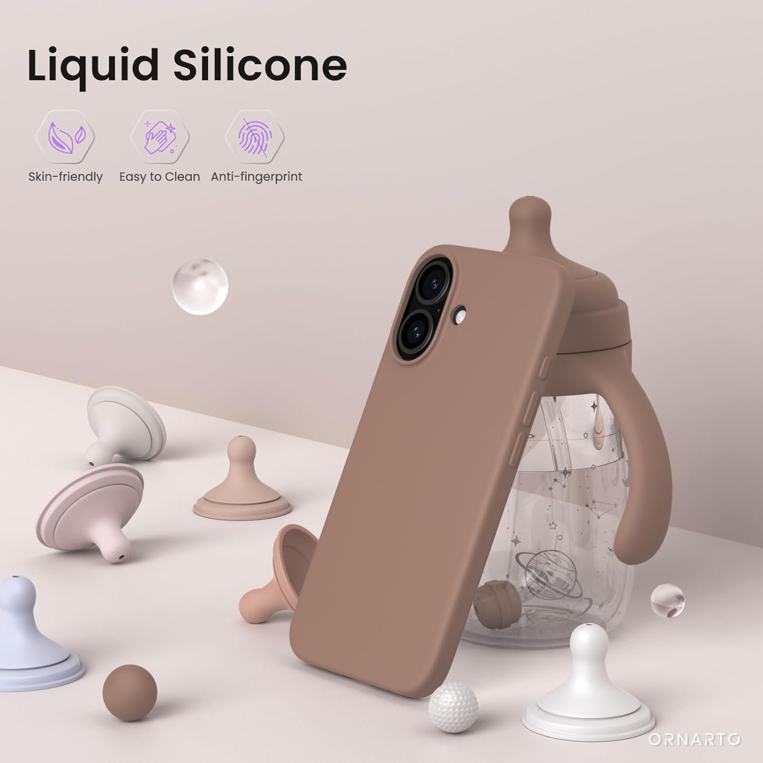 Liquid Silicone Skin-friendly Easy to Clean Anti-fingerprint ORNARTO