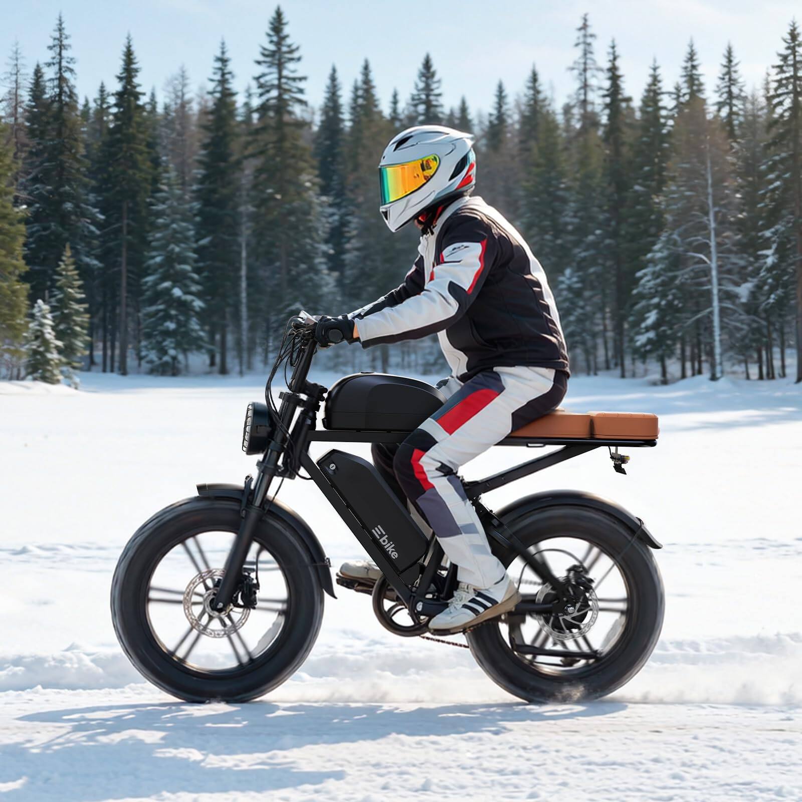 Alt View 5. TST GRP - 20" 1500W Peak Electric Bike for Adults, 48V 15AH, E Bike for City Commuting, Off-Roading, Mountain(Dual Batteries) - Black.