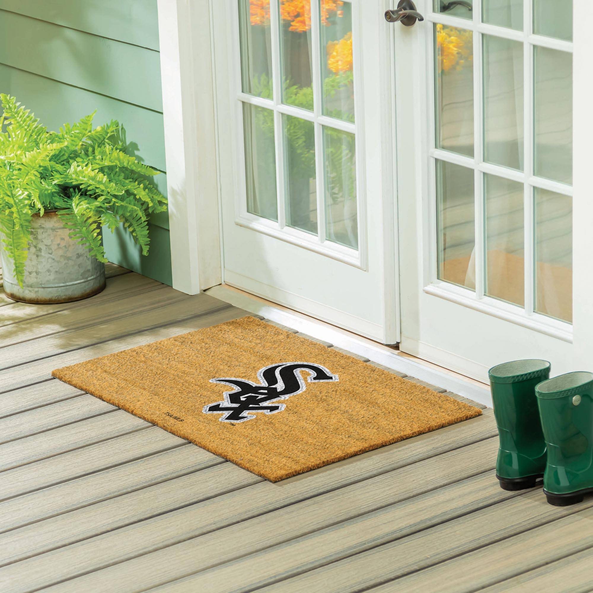 Alt View 1. Evergreen Enterprises - Chicago White Sox 24" x 36" Outdoor Team Logo Coir Mat - Brown.