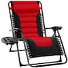 Front. Best Choice Products - Best Choice Products Oversized Padded Zero Gravity Chair, Folding Outdoor Patio Recliner w/ Side Tray - Red - Black/Red.
