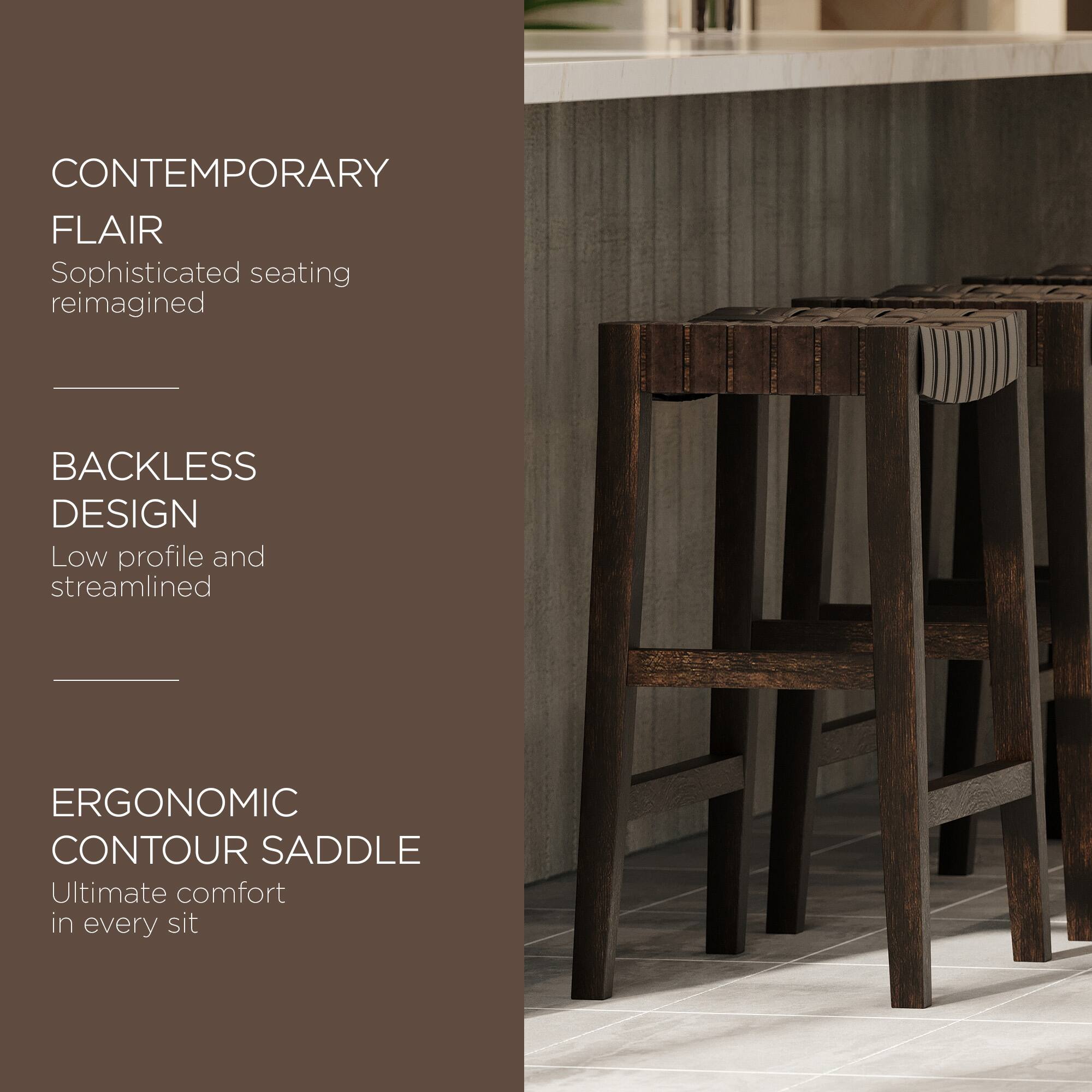 CONTEMPORARY FLAIR  
Sophisticated seating reimagined  

BACKLESS DESIGN  
Low profile and streamlined  

ERGONOMIC CONTOUR SADDLE  
Ultimate comfort in every sit