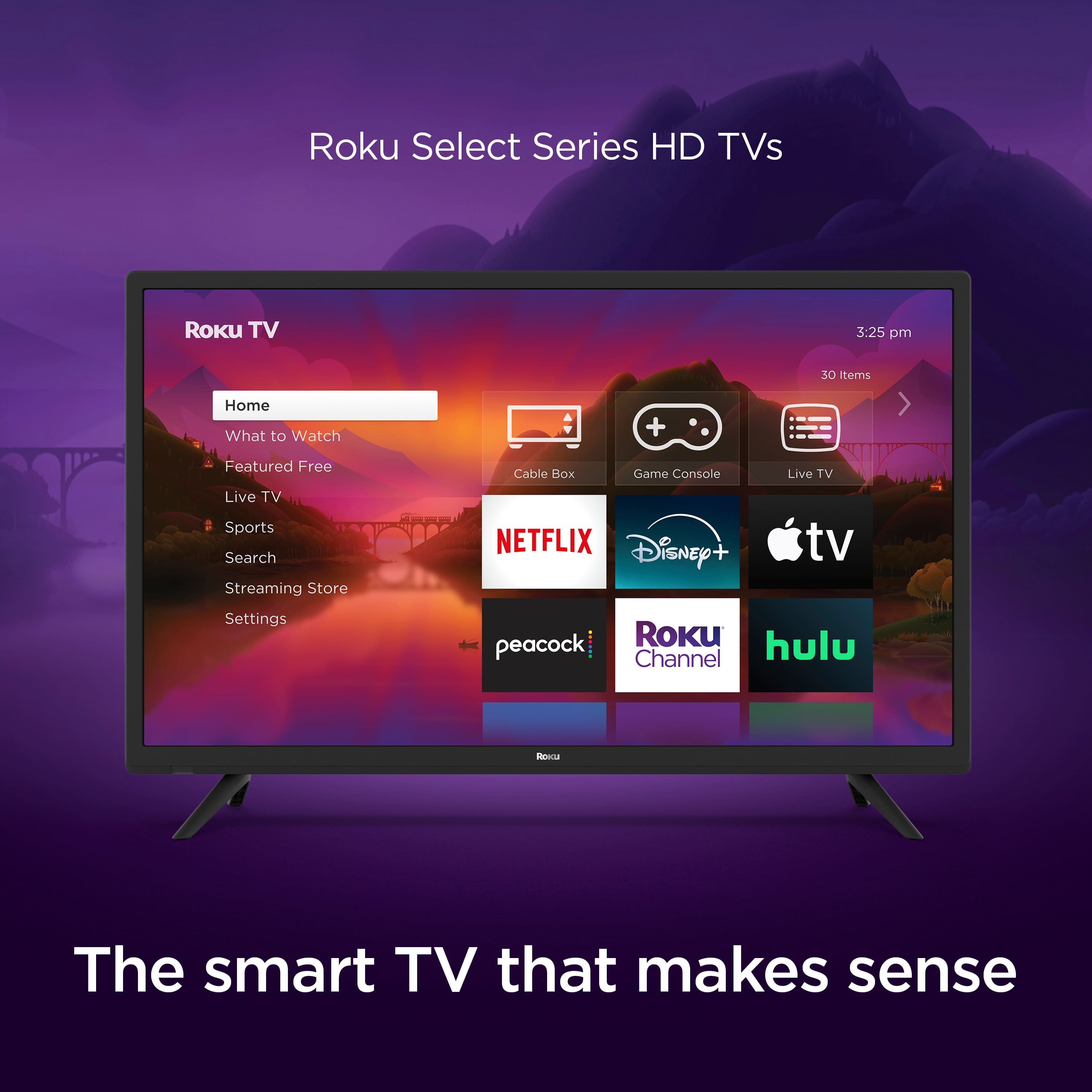 Roku Select Series HD TVs are a great choice for those looking for a smart TV that makes sense. With a variety of streaming options, including Netflix, Disney+, and Hulu, as well as live TV and sports, there's something for everyone. The TV also features a convenient search function and a live TV option, making it easy to find and watch your favorite shows and movies. Plus, with a cable box and game console compatibility, you can enjoy all your entertainment options in one place.