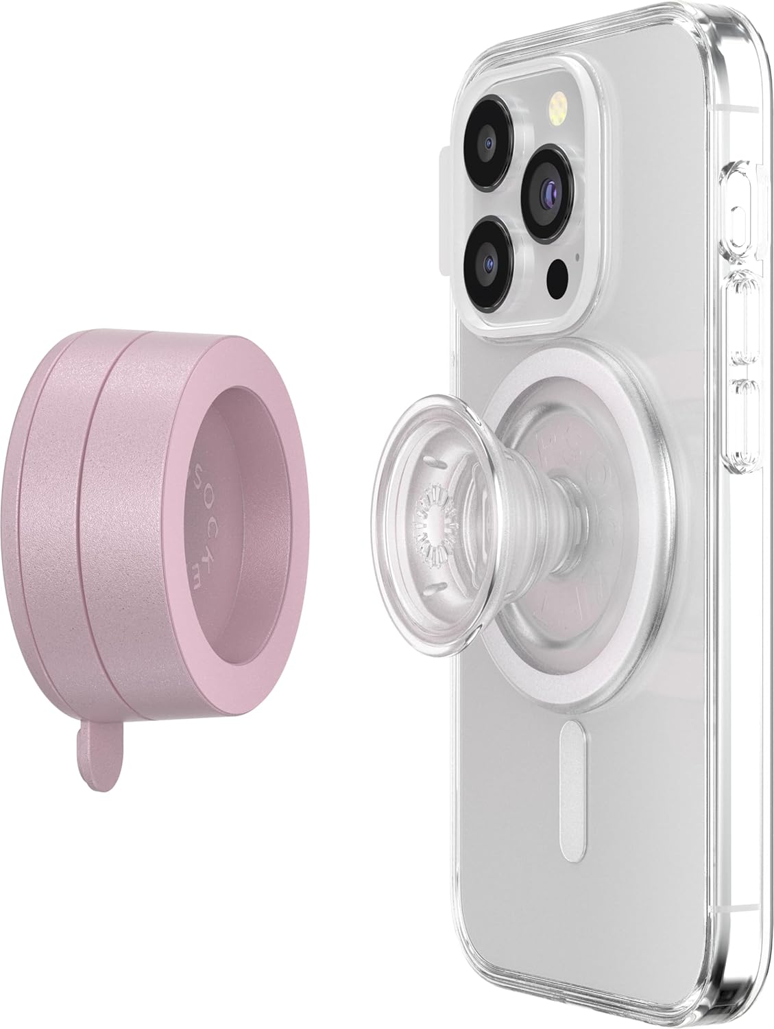 Alt View 11. PopSockets - Multi-Surface Magnetic Suction Phone with MagSafe for Mobile Phones - Metallic Dusty Rose.