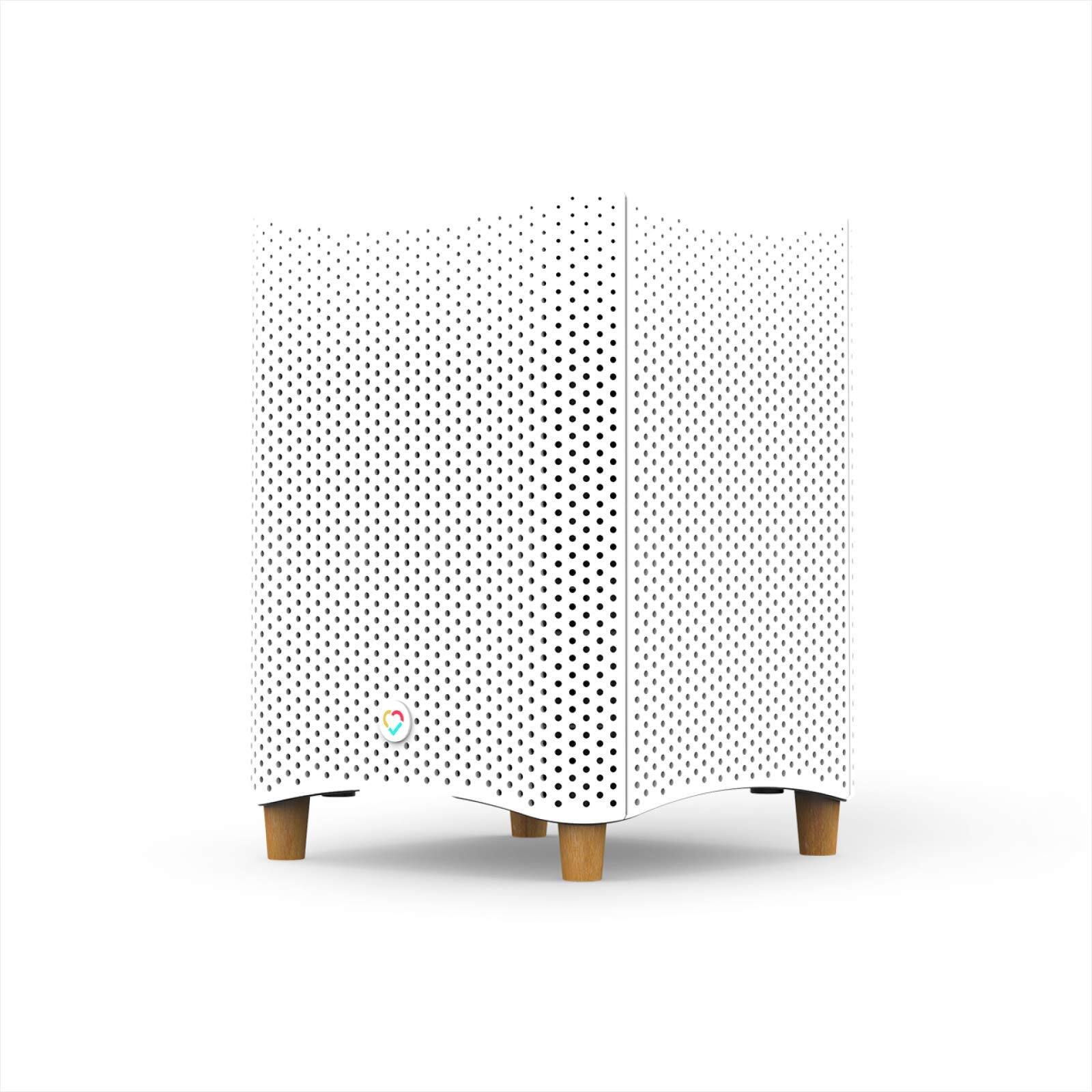 Angle. Mila - Air 3 Purifier with Overreactor Filter, HEPA 99.995%, 1.3lb Carbon for VOC, Smoke, Heavy Pollution, WiFi, 8 Sensors - White.