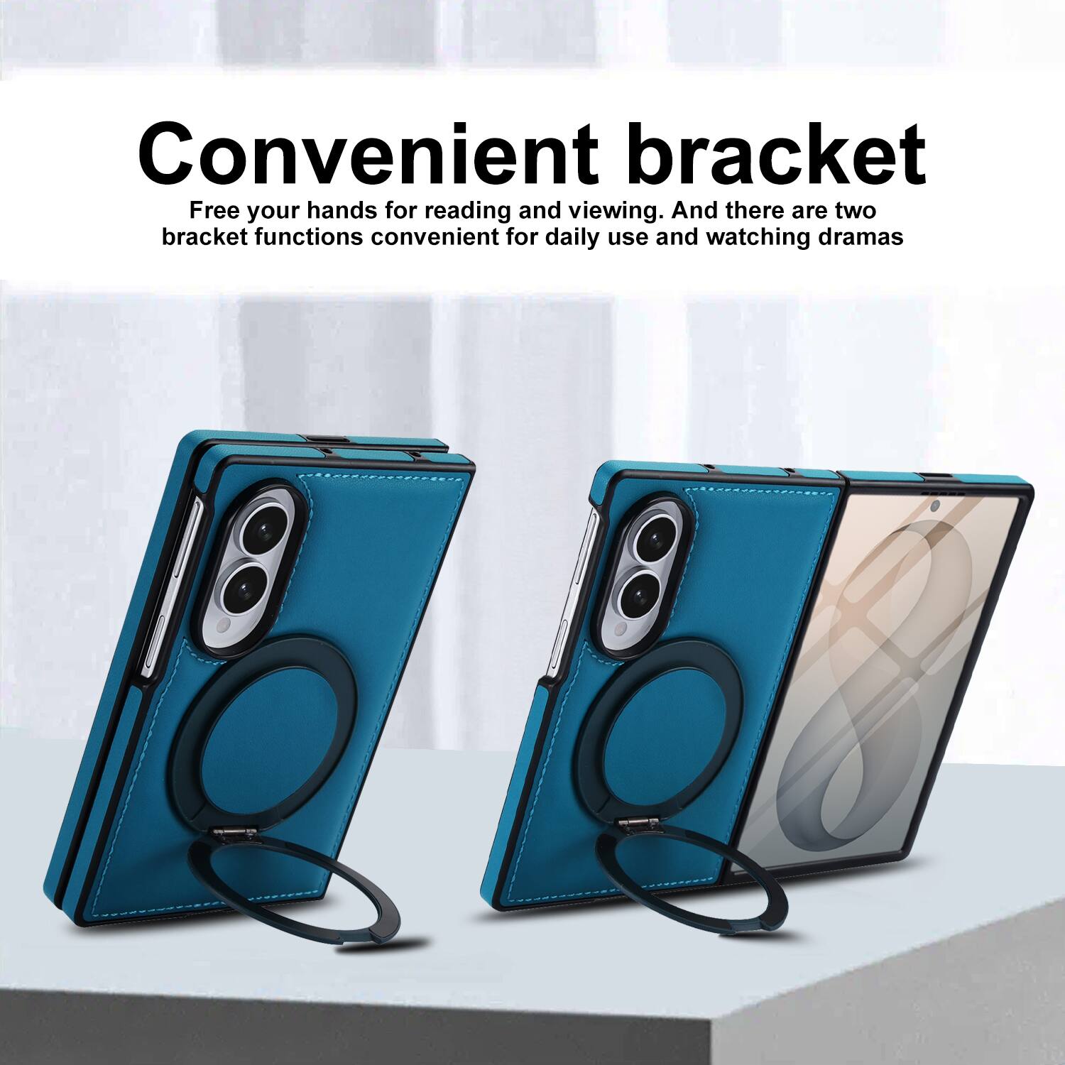 Convenient bracket  
Free your hands for reading and viewing. And there are two bracket functions convenient for daily use and watching dramas