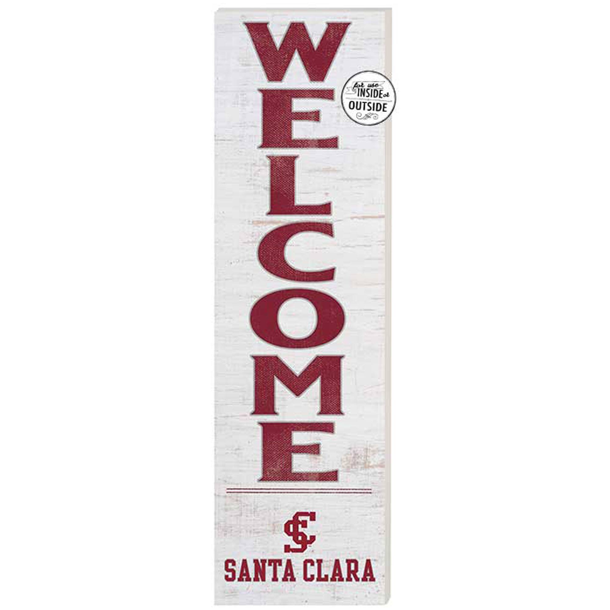 White Santa Clara Broncos 10'' x 35'' Indoor/Outdoor Welcome Sign