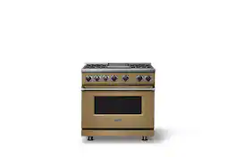 Viking - 36"W. 5.6 Cu. Ft. 7S Self-Clean LP Dual Fuel Range-Golden Hour - Golden Hour
