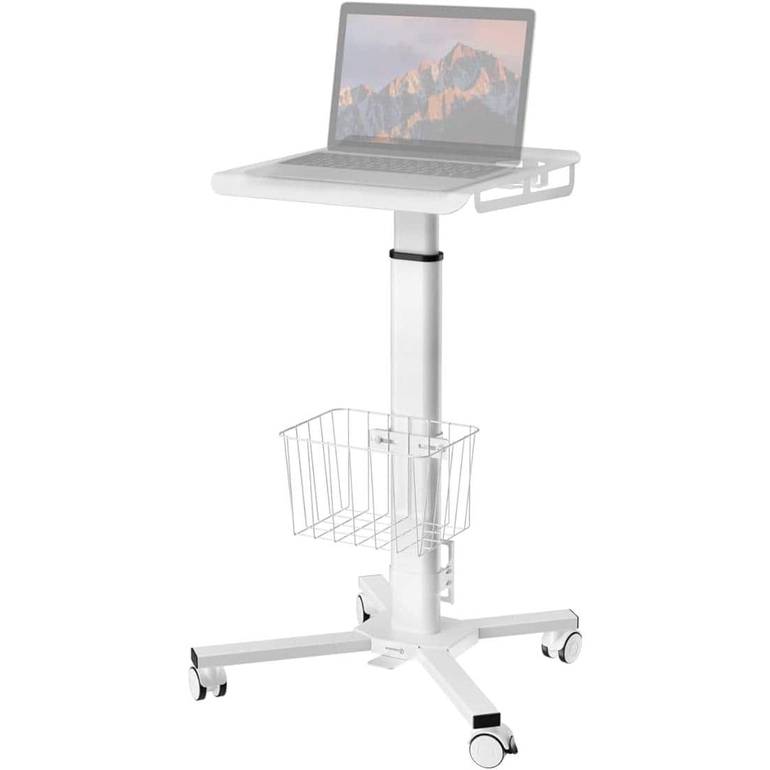 Hivvago - Hospital Style Mobile Stand-Up Computer Desk Portable Workstation - White