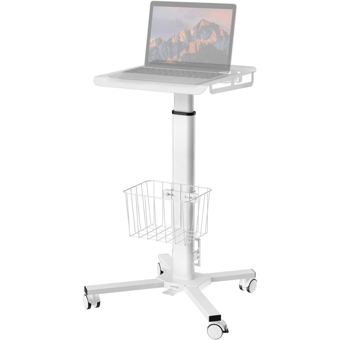 Front. Hivvago - Hospital Style White Mobile Stand-Up Computer Desk Portable Workstation - White.